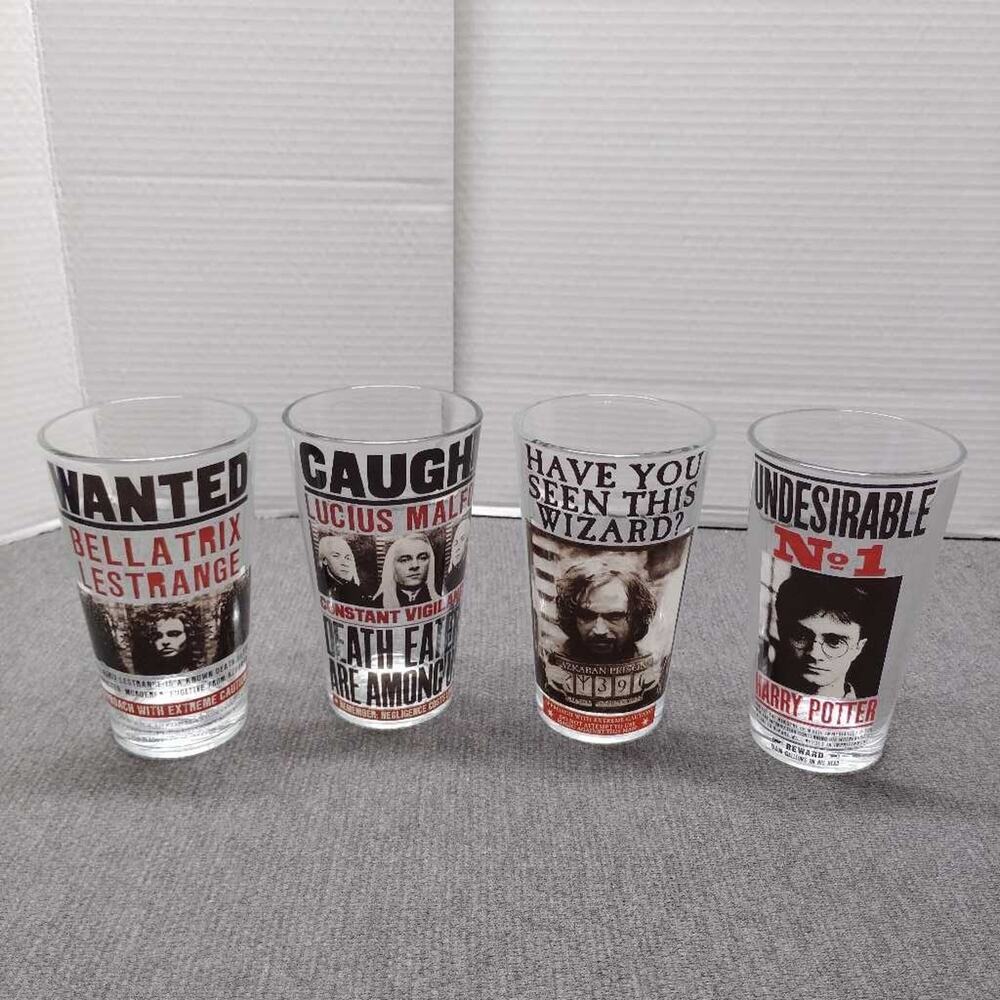 Harry Potter Bellatrix Lestrange Lucius Malfoy Wanted Glasses Set 4
